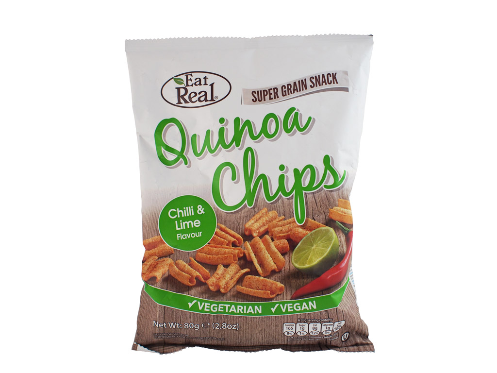 Eat Real: Quinoa Chips (Bolivinės balandos traškučiai su čili pipirais ir laimu)