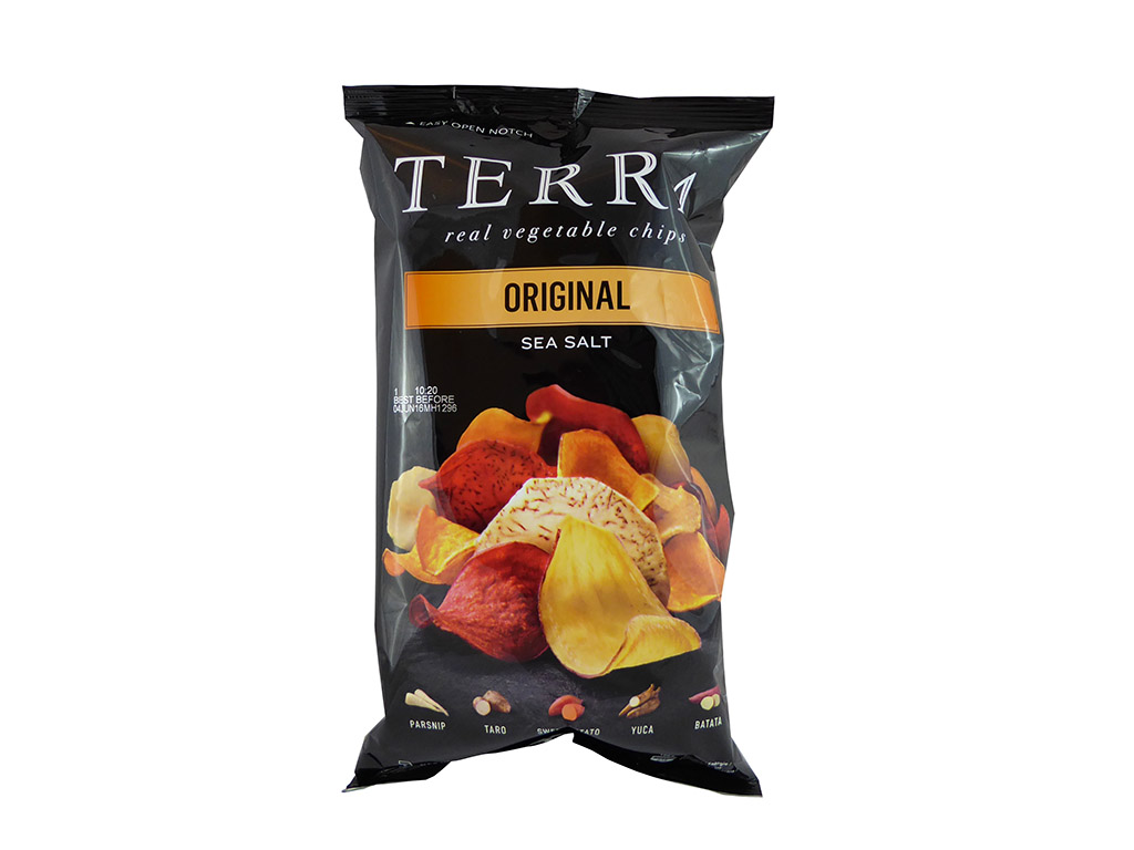 Terra: Real vegetable chips (Egzotiški daržovių traškučiai su jūros druska)