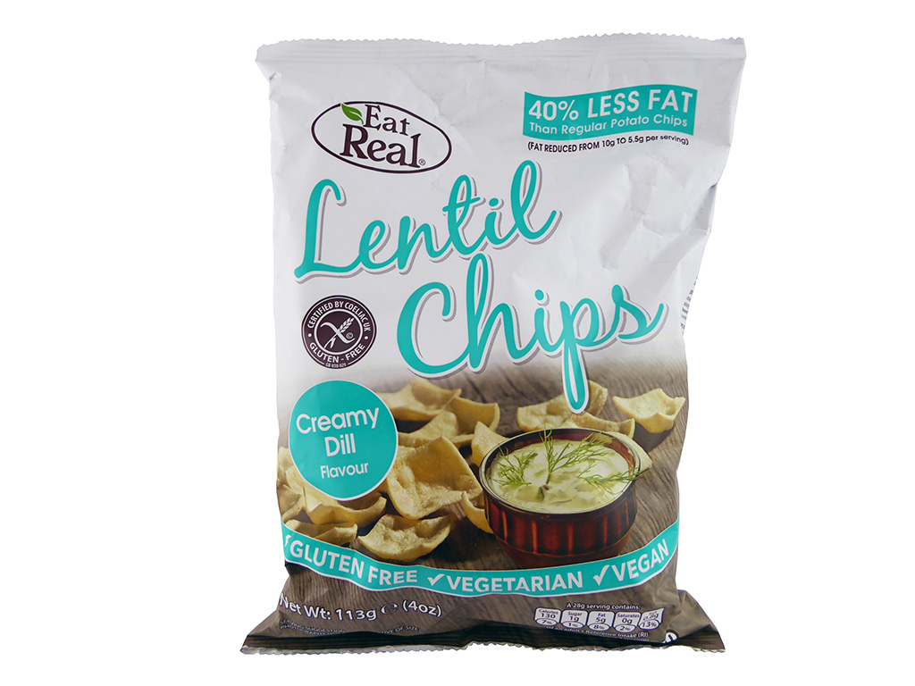 Eat Real: Lentil Chips (Lęšių traškučiai grietinėlės ir krapų skonio)
